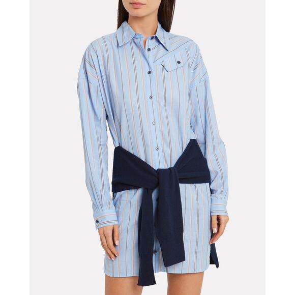 10 Crosby Derek Lam Dresses & Skirts - DEREK LAM 10 CROSBY BLUE SWEATSHIRT COMBO SHIRT DRESS